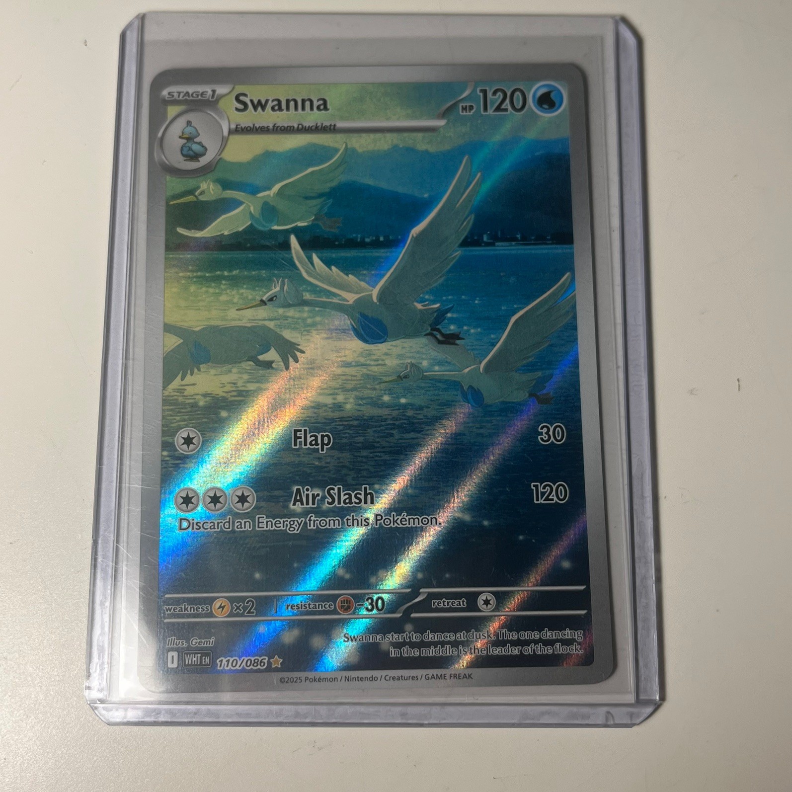 Swanna 110/086 Holo Illustration Rare White Flare Pokemon NM