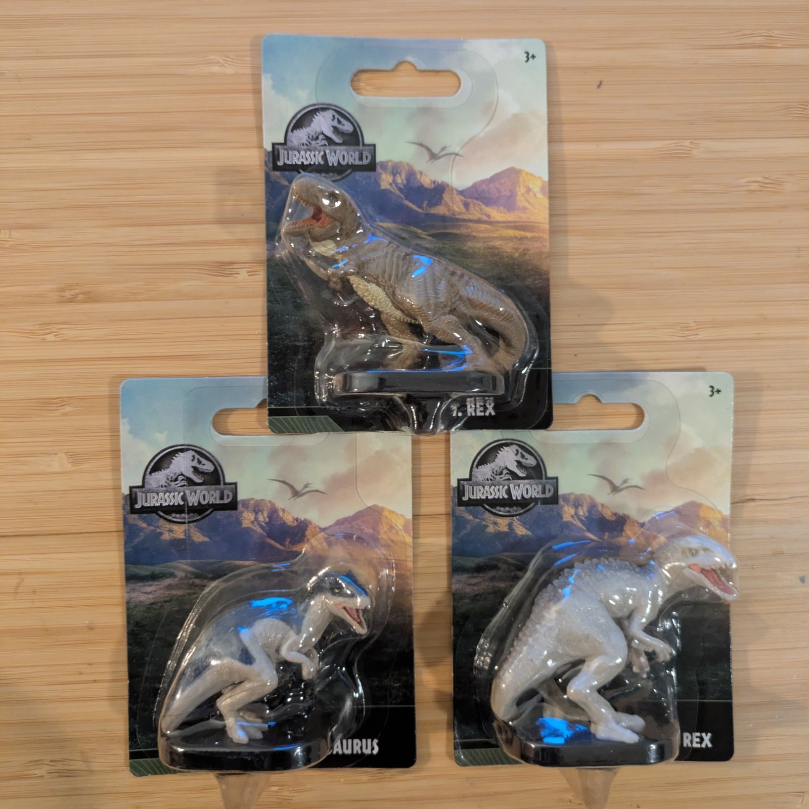 Jurassic World 3 Figures by Just Play: T. Rex, Allosaurus, Indominus Rex