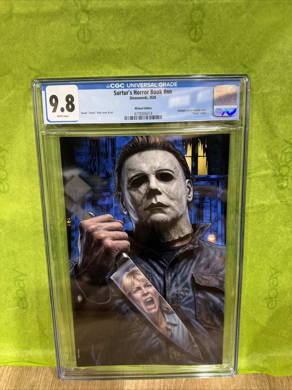 Michael Myers Halloween SURTUR CGC 9.8 2026 Michael Graded fumetto sfondo blu