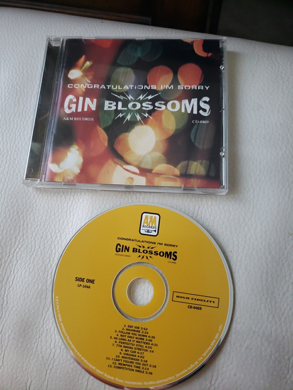 Gin Blossoms - Congratulations I'm Sorry CD 1996 A&M Records Plays Great VG+/NM 