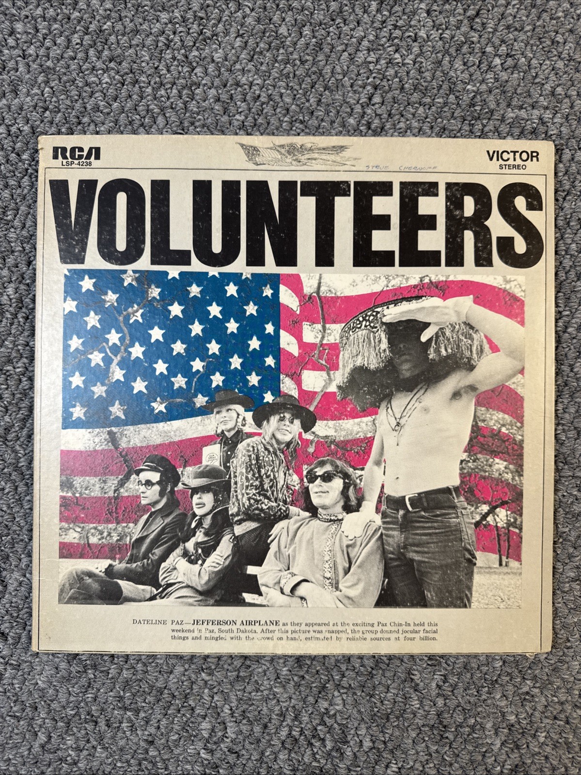 Jefferson Airplane Volunteers Vinyl LP RCA 1st Press Poster Jerry Garcia VG+/VG+