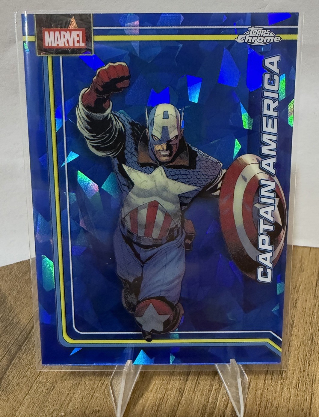 2026  Topps Chrome Marvel Sapphire #019 Captain America Base