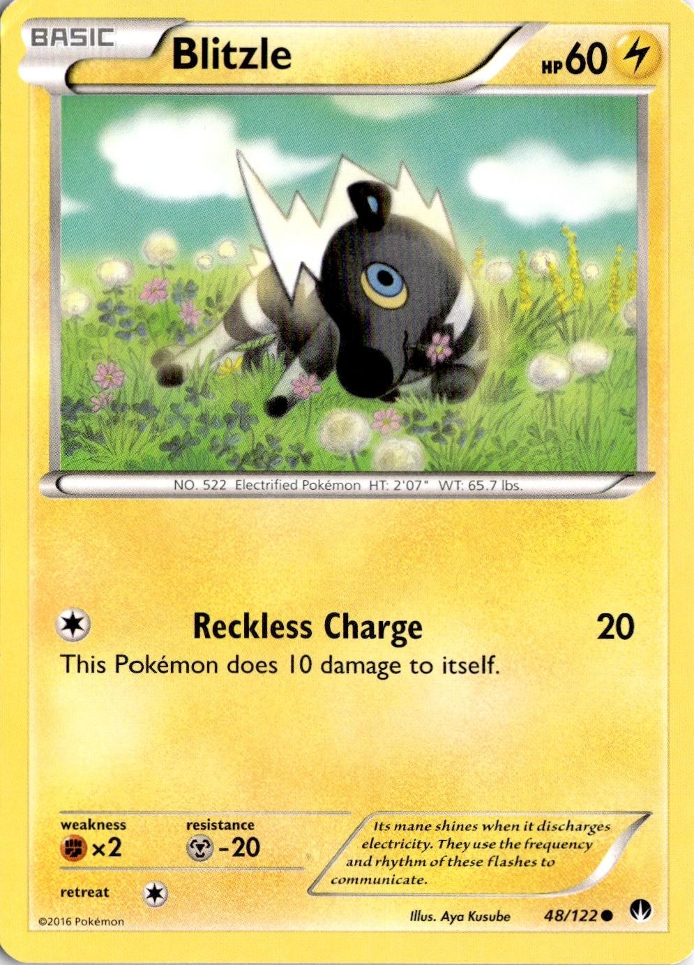 Blitzle 48/122 Pokemon comune punto di rottura giocato moderatamente