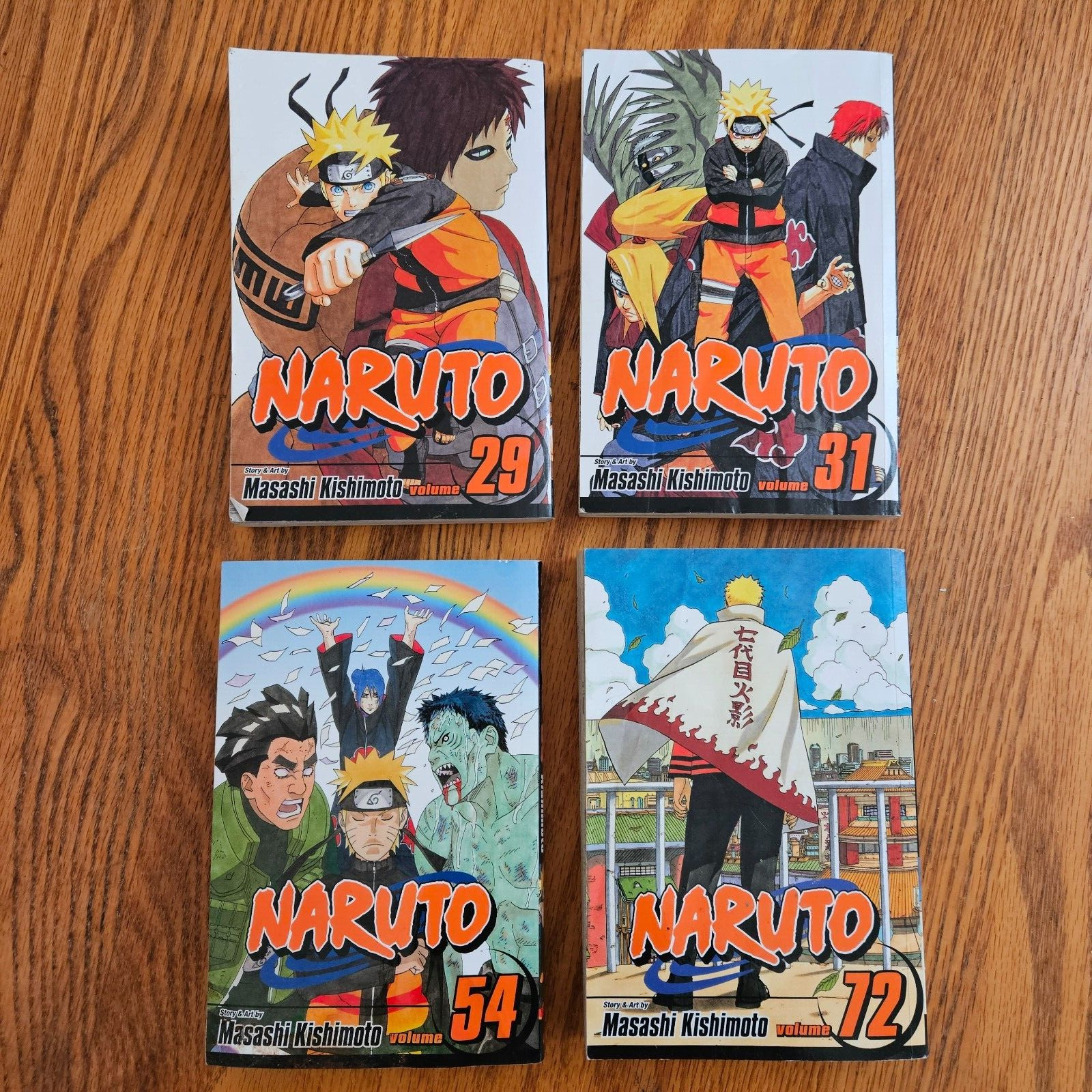 Naruto Manga Ninja Fumetti Lotto di 4 Vol 72, 54, 31, 29 Masashi Kishimoto