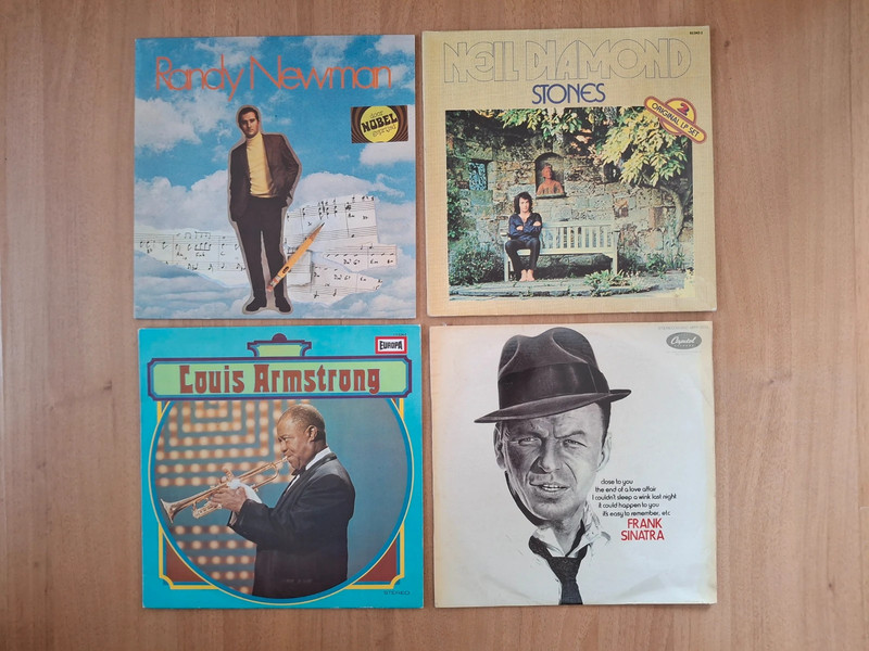4 LP'sRandy Newman, Neil Diamond, Louis Armstrong en Frank Sinatra