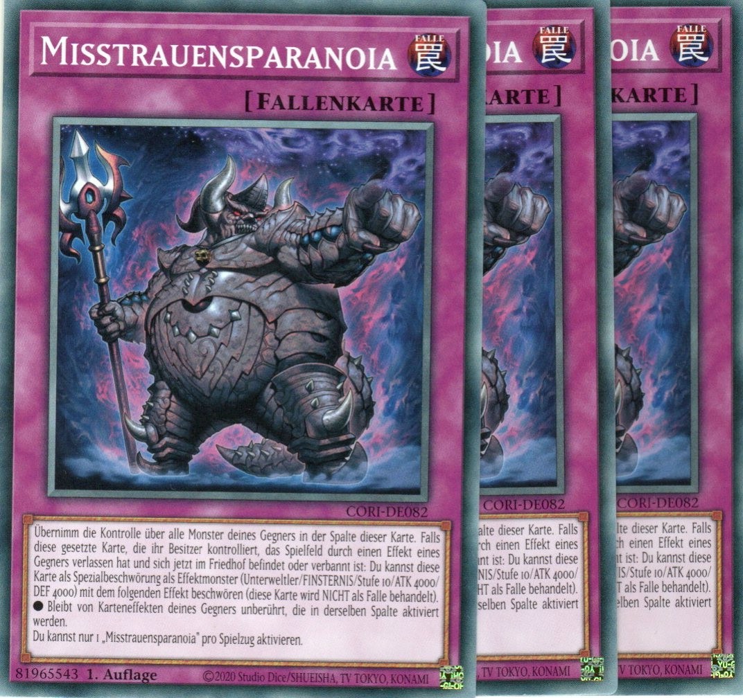 yugioh 3x Misstrauensparanoia CORI-DE082 COMMON 1AUFLAGE DEUTSCH