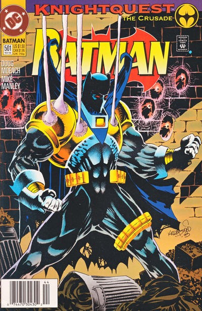 Batman #501 (Newsstand) VF; DC | KnightQuest the Crusade Kelley Jones - w/Bag+Bo