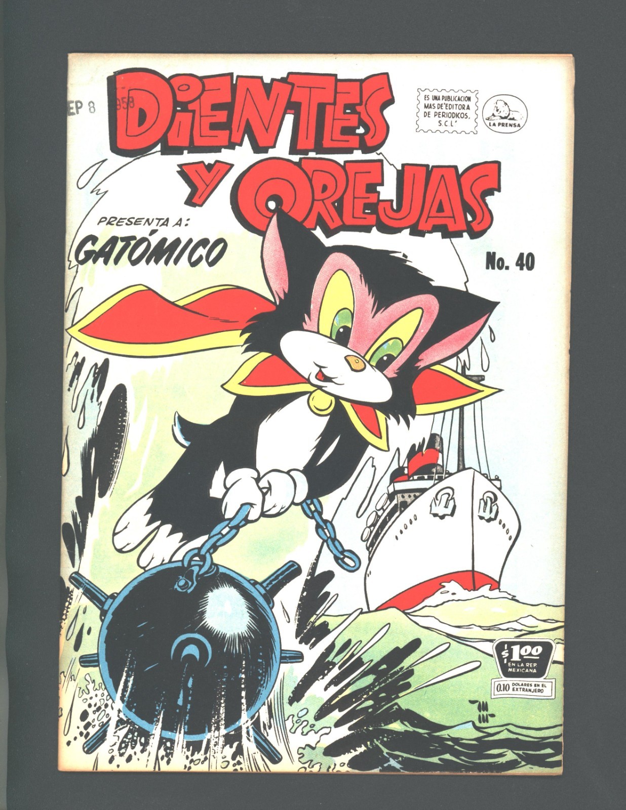 Dientes y Orejas #40 1958 Mexican copy 9.0 grade ship on cover