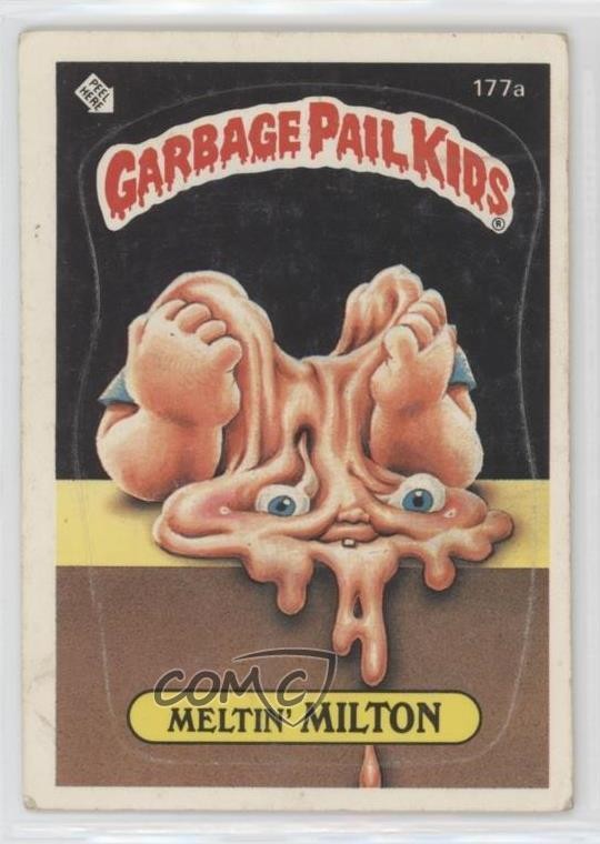 1986 Topps Garbage Pail Kids Series 5 Meltin' Milton (One Star Back) #177a 0bn8