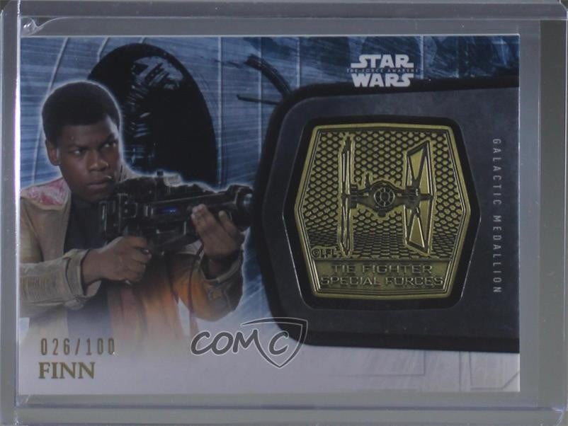 2016 Topps Star Wars: Il Risveglio della Forza Serie 2 Medaglioni Oro 26/100 Finn 0ad