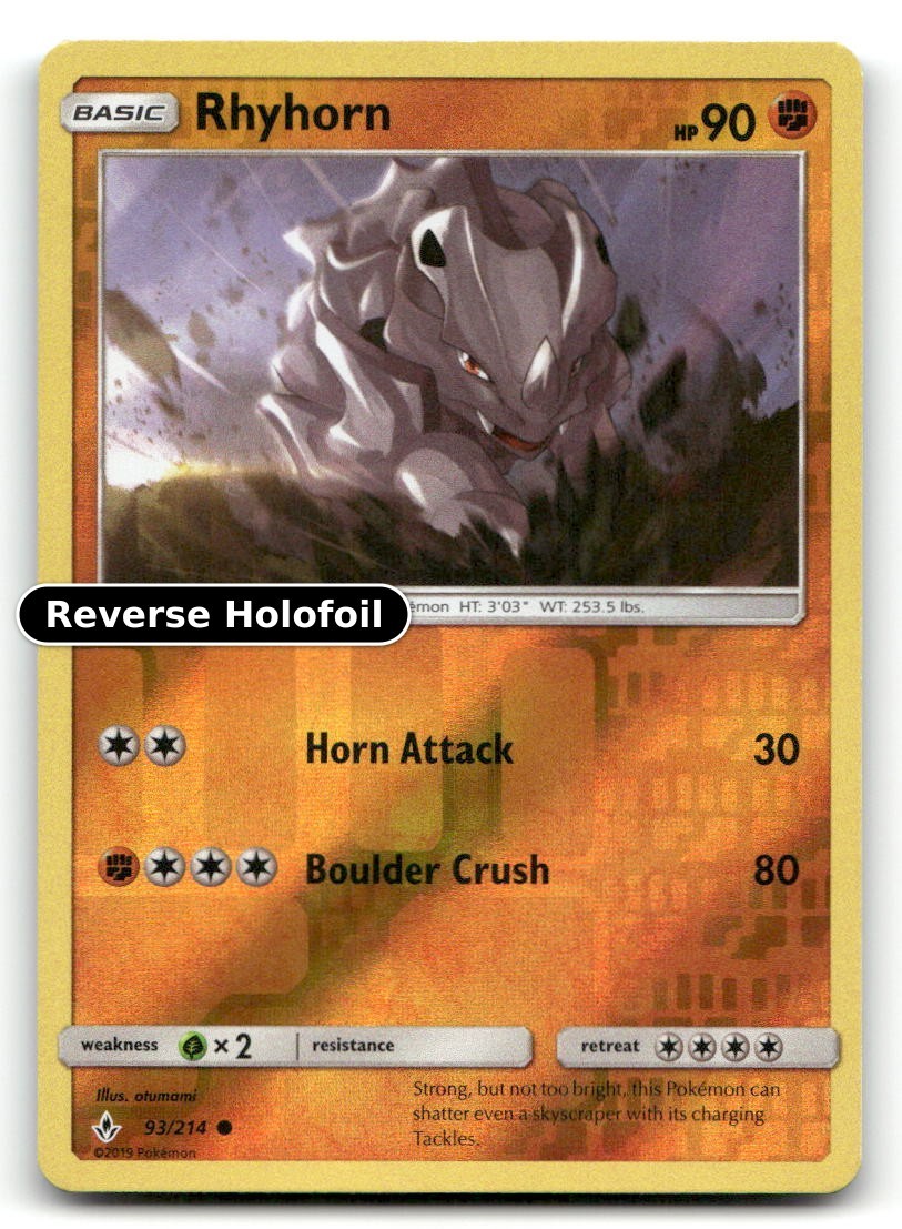Rhyhorn (93) Reverse Holofoil SM - Legami Ininterrotti 93/214 LP Pokemon