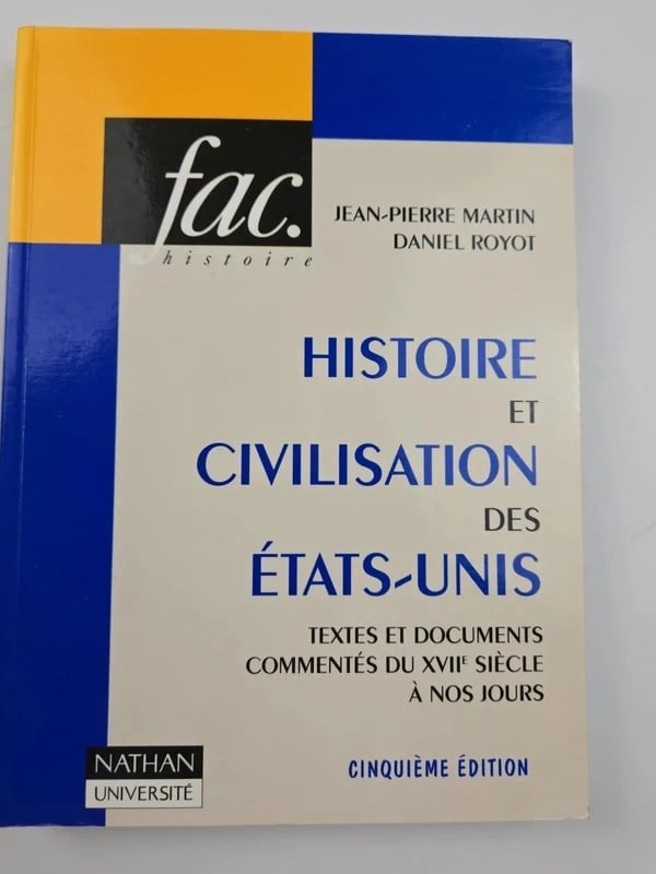 Livre universitaire études anglais civilisation américaine États-Unis fac licence examens Martin