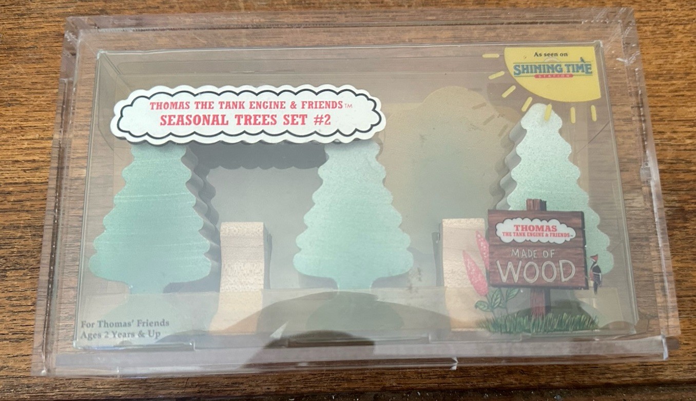 1992 Shining Time Wooden Thomas Train Seasonal Trees Set#2! New in Original Box!
