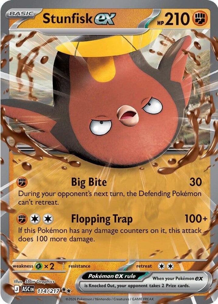 Pokemon Stunfisk ex 114/217 Holo Double Rare Ascended Heroes NM