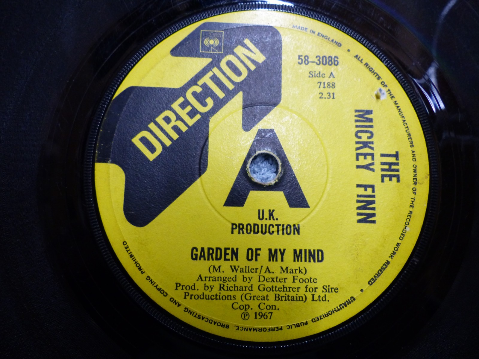 The Mickey Finn: Garden of my Mind-UK  1st Press PROMO  1967 - Mod / Freakbeat