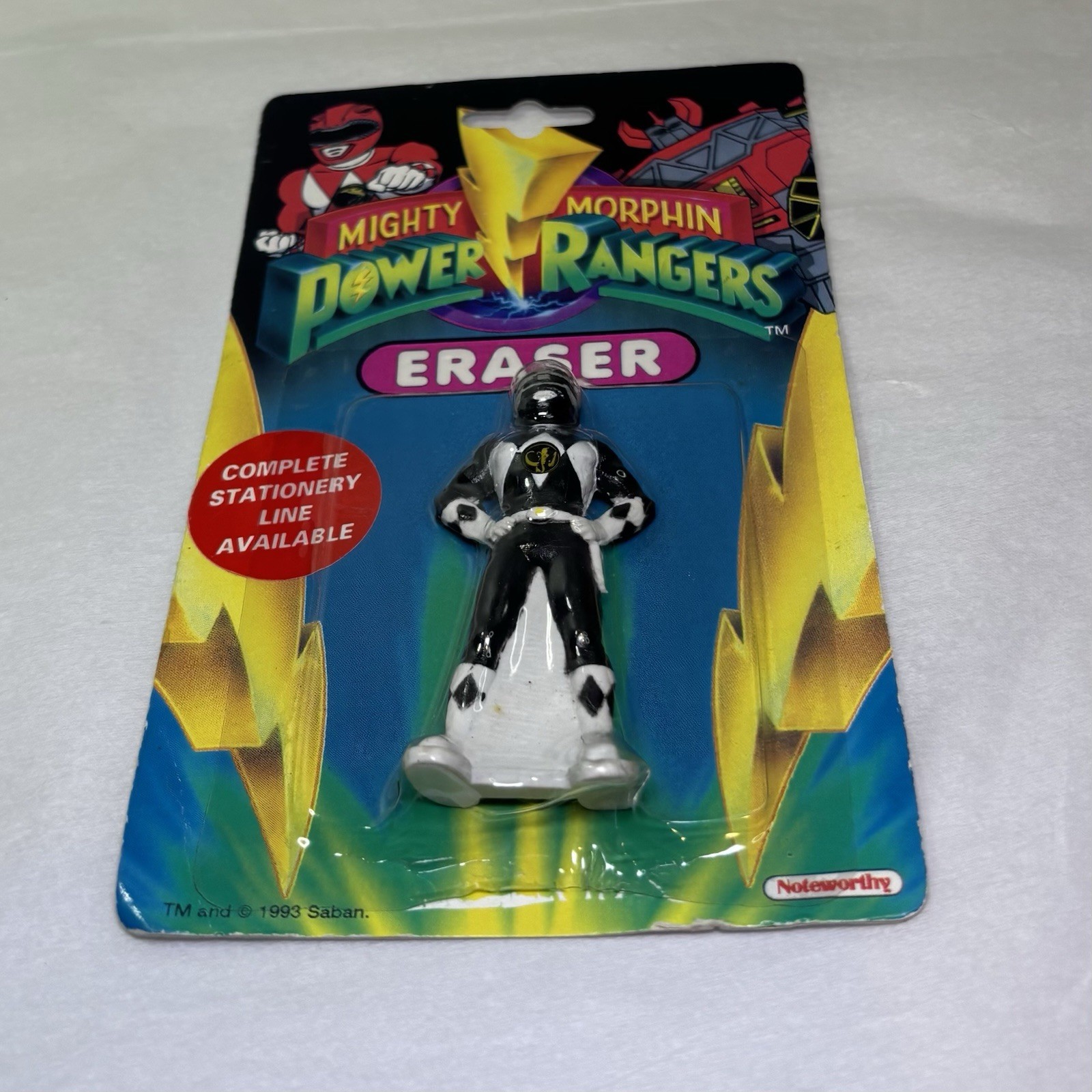 Vintage Power Rangers Eraser Black Ranger 1993 NOS Mighty Morphin Figure Toy