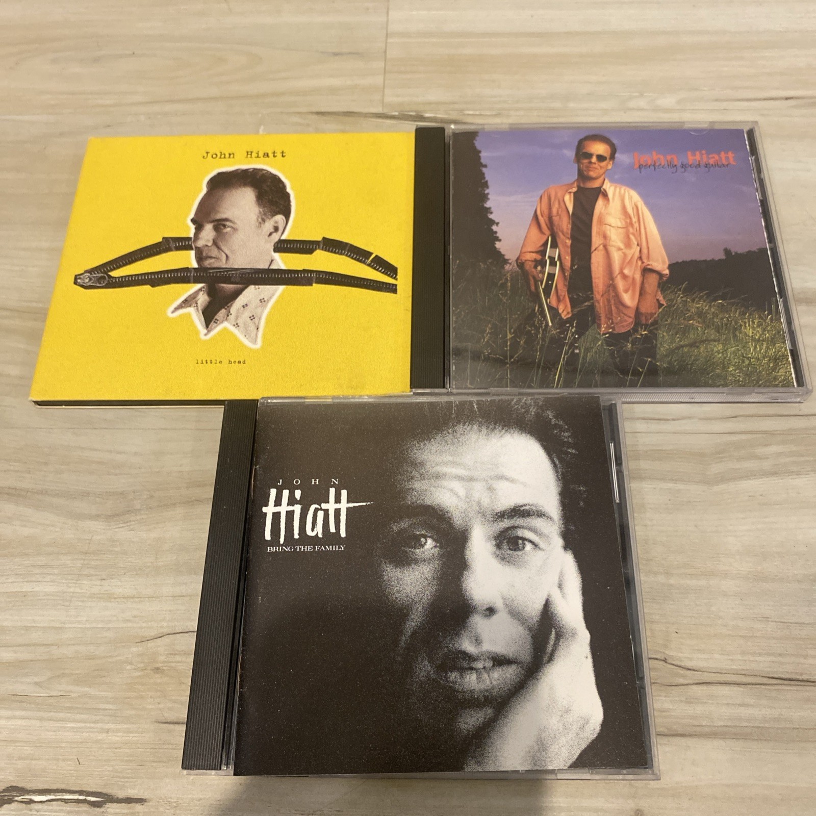 John Hiatt 3 💿 LOT: Little Head & Perfectly Good Guitar Bring The Family