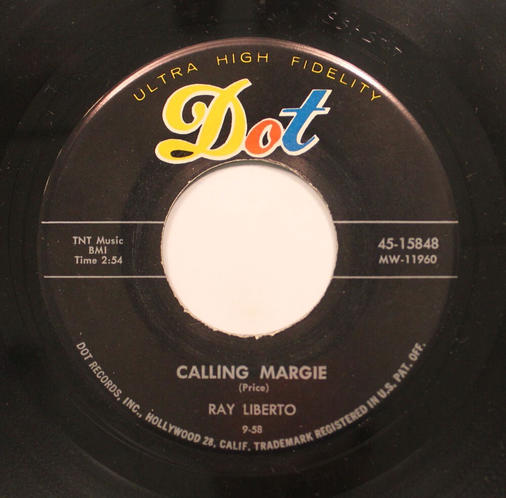 Ray Liberto - 45 - Calling Margie/Wicket, Wicked Woman On Records, Inc VG+
