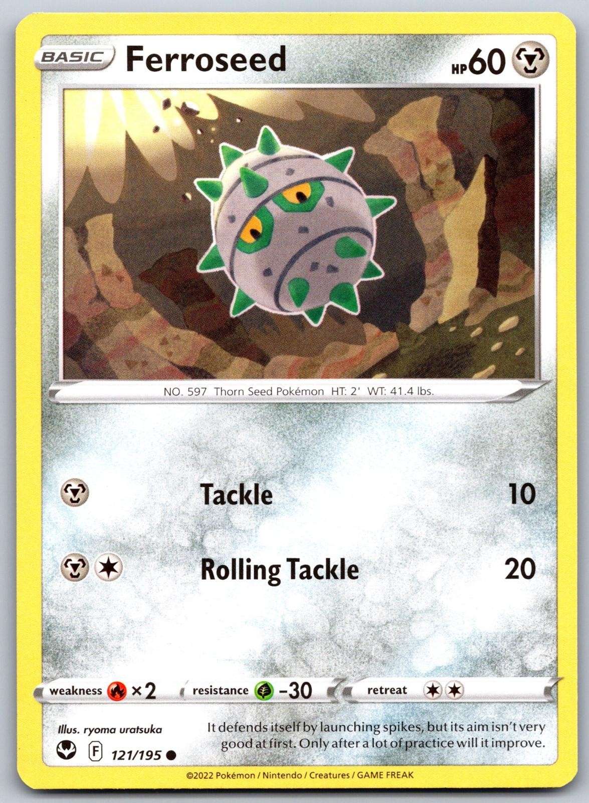 Pokemon Tempesta Argento Comune Ferroseed 121/195 Quasi Nuovo