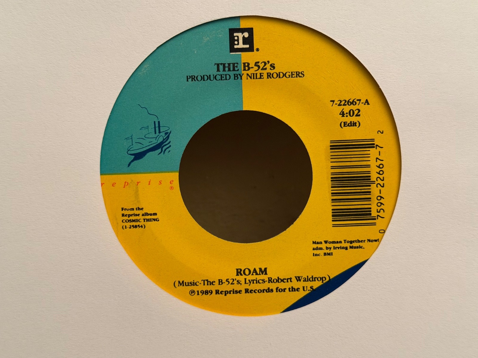 THE B-52'S ROAM / BUSHFIRE REPRISE NEW WAVE POP 45' VINYL EX+