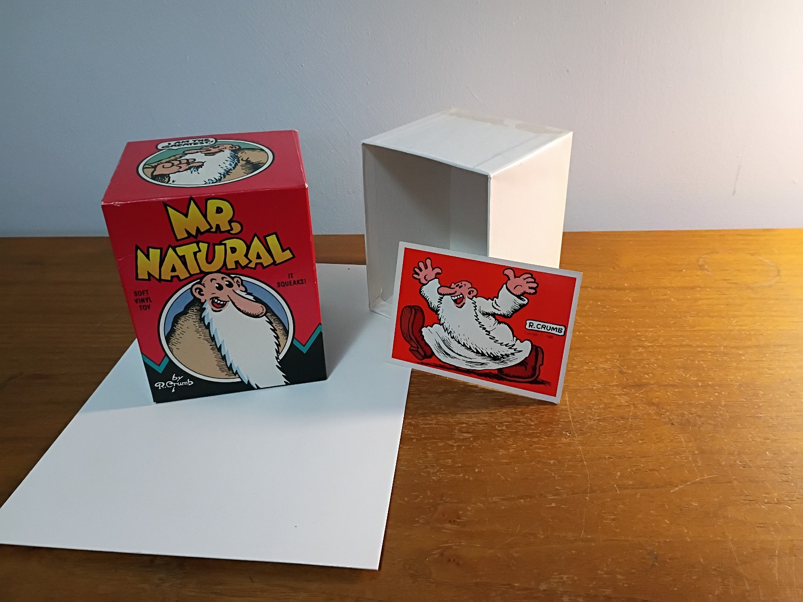 1993 MR. NATURAL KITCHEN SINK SOFT VINYL TOY ** BOX AND CARD ONLY ** R. CRUMB