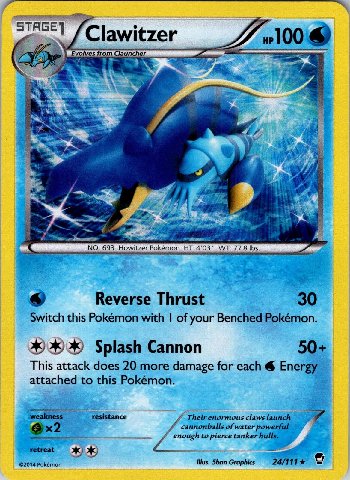 Clawitzer 24/111 Holo Rare Furious Fists Pokemon NM-LP