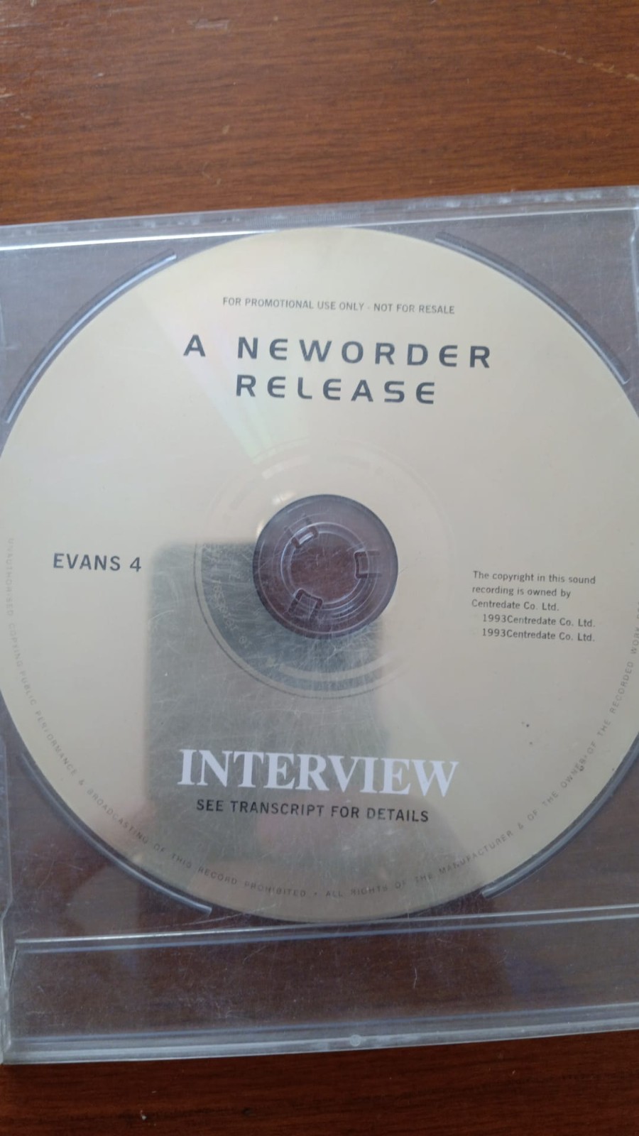 New Order - a Neworder release -interview cd promo