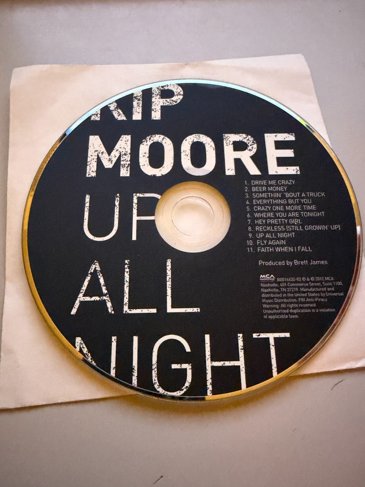 Up All Night by Kip Moore (CD) DISC ONLY