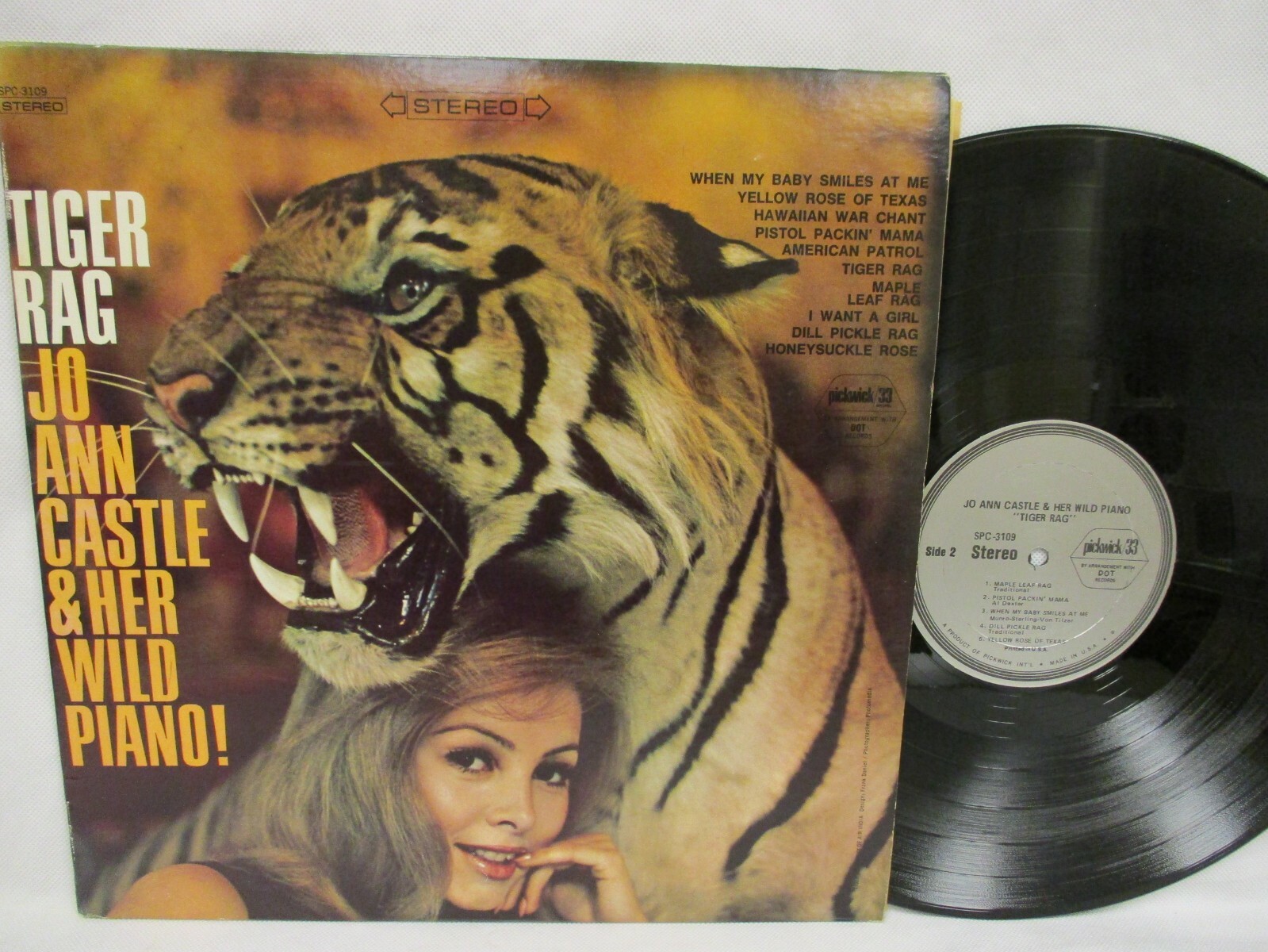 Jo Ann Castle & Her Wild Piano Tiger Rag 1967 Record Ragtime Jazz Pickwick 3109