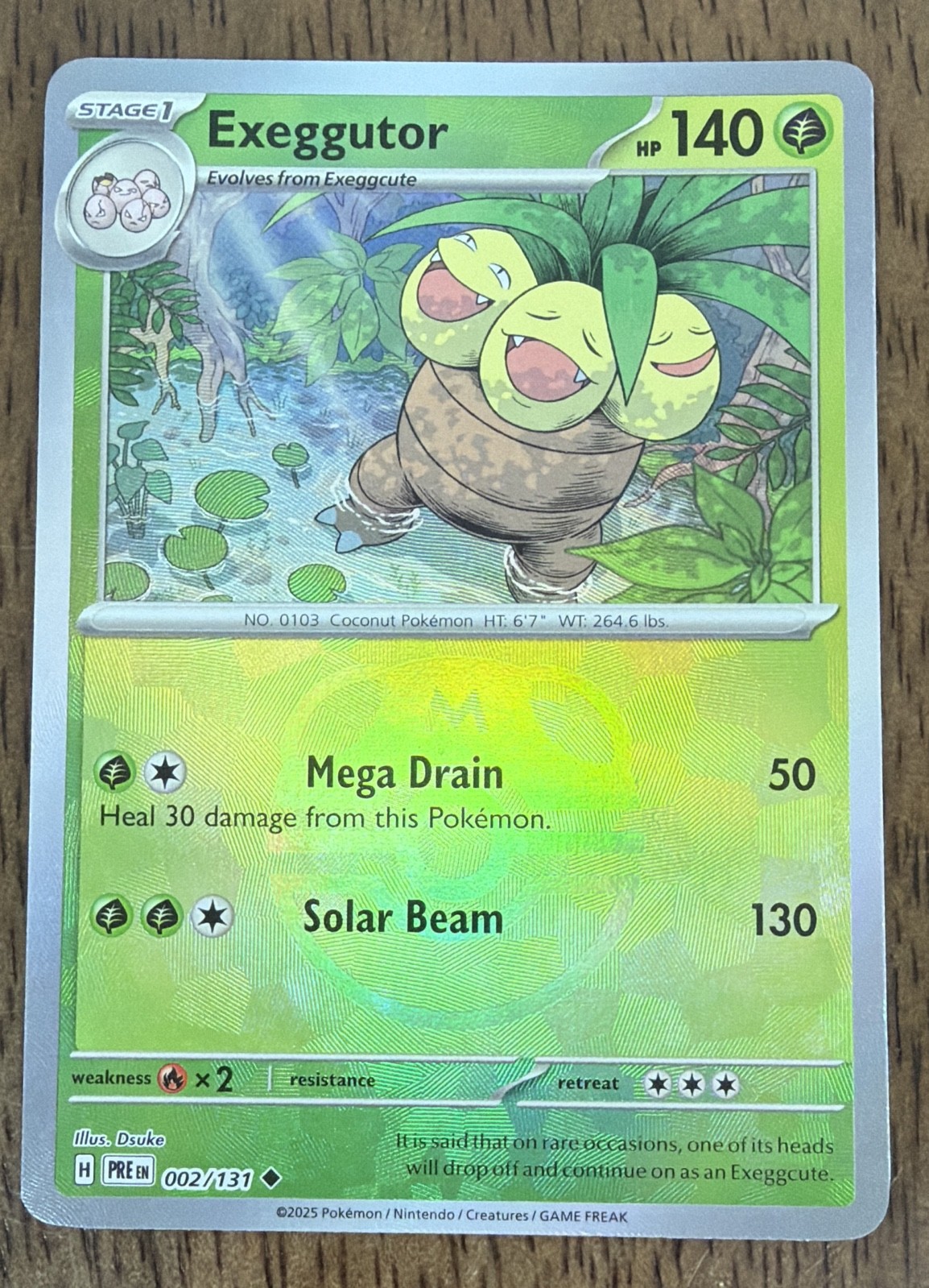 Exeggutor (Master Ball Pattern) 002/131 Sv: Prismatic Evolutions Holo