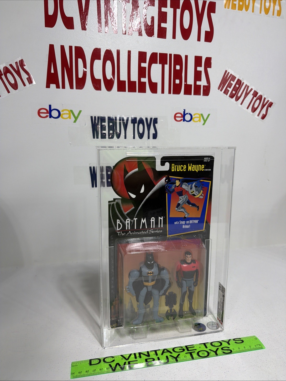 Batman The Animated Series Bruce Wayne Figure 1992 Vintage Kenner CAS 85+ CLASSIFICATO
