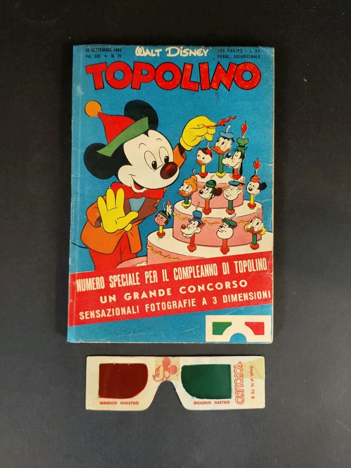 TOPOLINO LIBRETTO ORIGINALE CON OCCHIALINI N.75    (cod.L40)