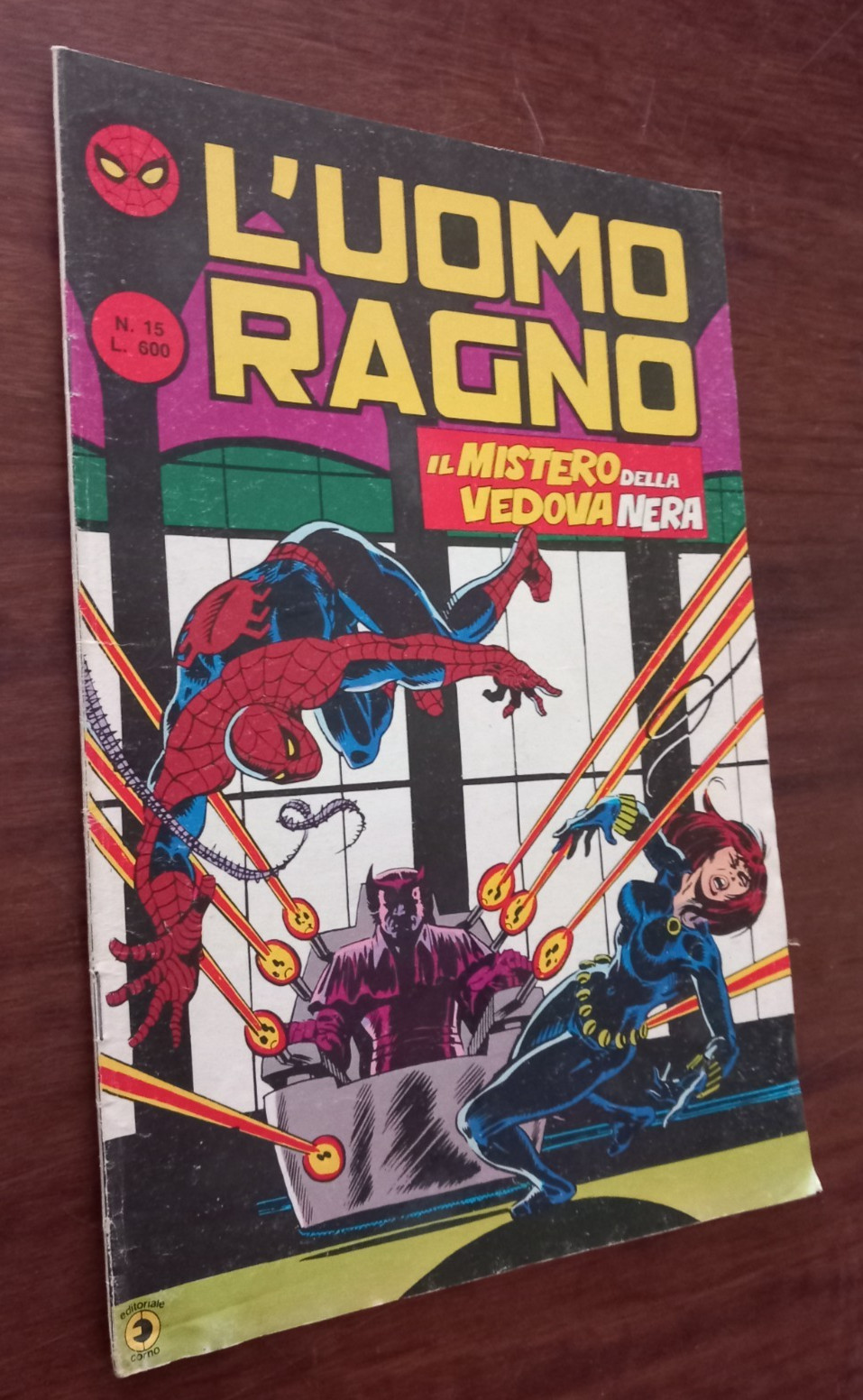 B6435 L'UOMO RAGNO SECONDA SERIE 15 IL MISTERO DELLA VEDOVA NERA 1982 ED.CORNO