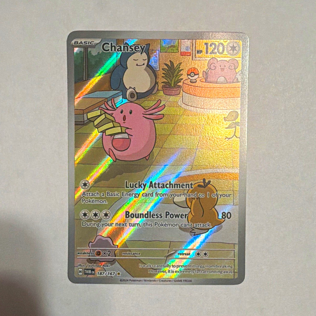 Chansey 187/167 SV06 Twilight Masquerade Illustration Rare Full Art Holo