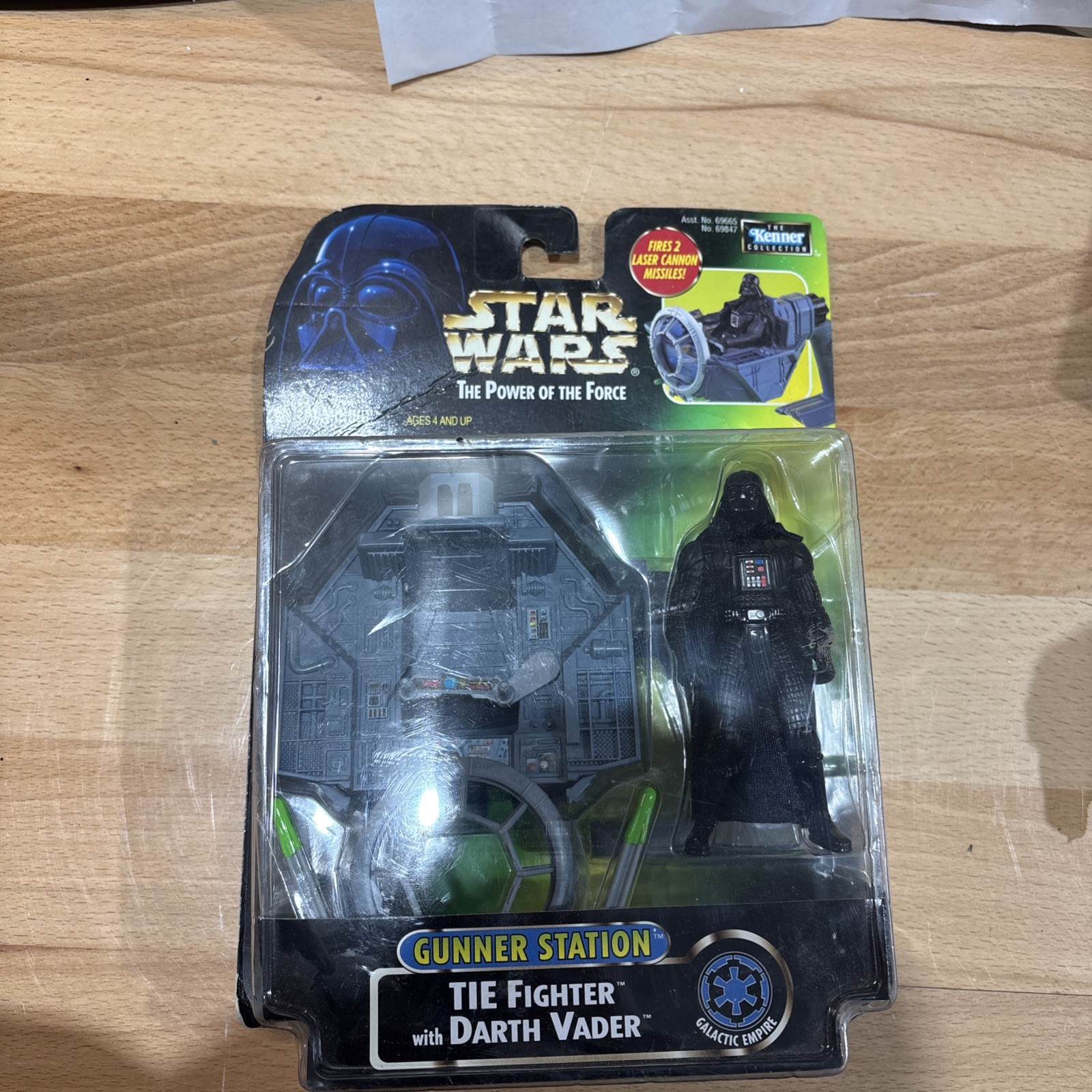 Star Wars POTF Tie Fighter Gunner Station w/Darth Vader action figure MOC