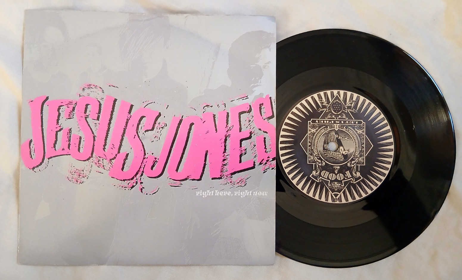 JESUS JONES Right Here Right Now UK Food 3-track 7" single record vinyl