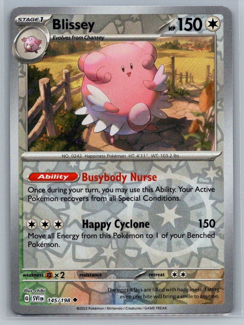 Blissey 145/198 Scarlatto e Viola Pokémon Holo inverso non comune TCG 2023