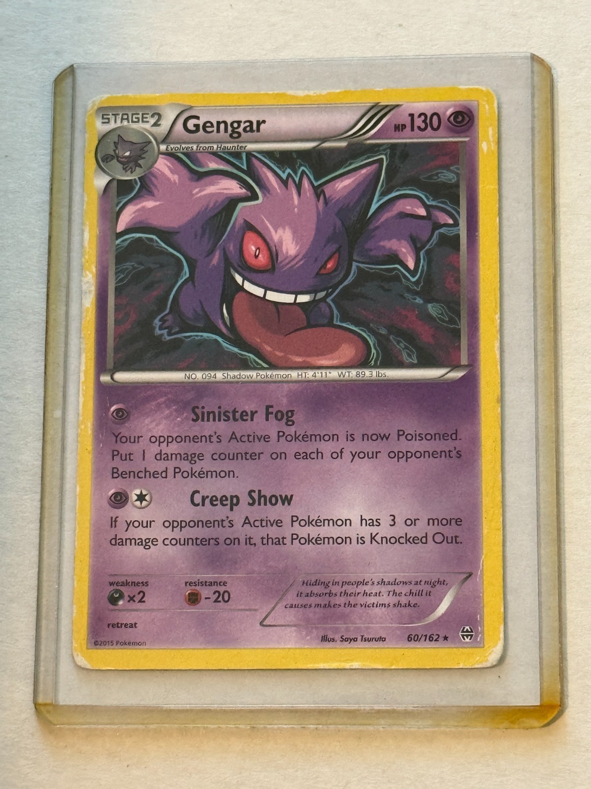 Pokemon Gengar 60/162 BREAKthrough 2015 Rare Non Holo Damaged English Card