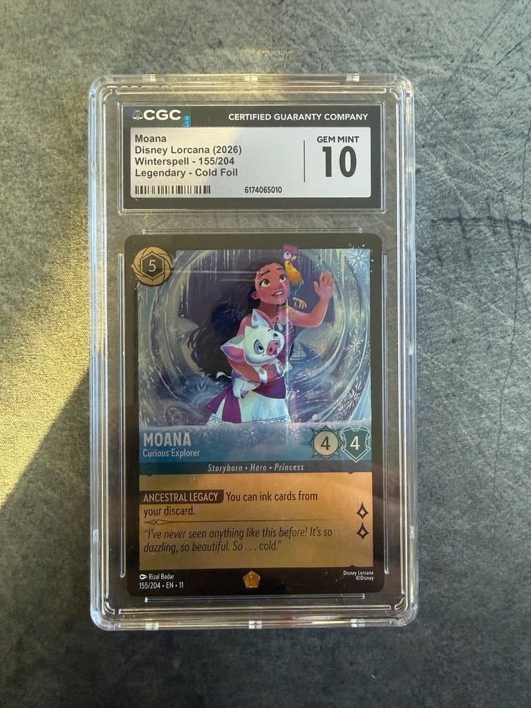 Disney Lorcana Winterspell - 155 Moana, Curious Explorer, Leggendario COLD FOIL