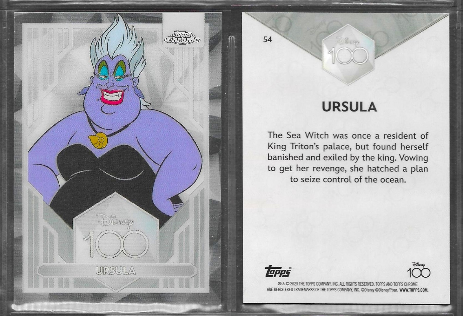Topps Chrome 2023 Disney 100 #54 Ursula Little Mermaid Base Card