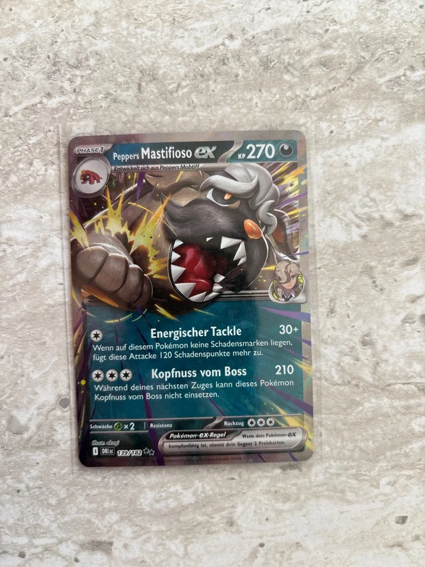 Peppers Mastifioso ex 139/182 – Pokémon Karte Deutsch – Holo
