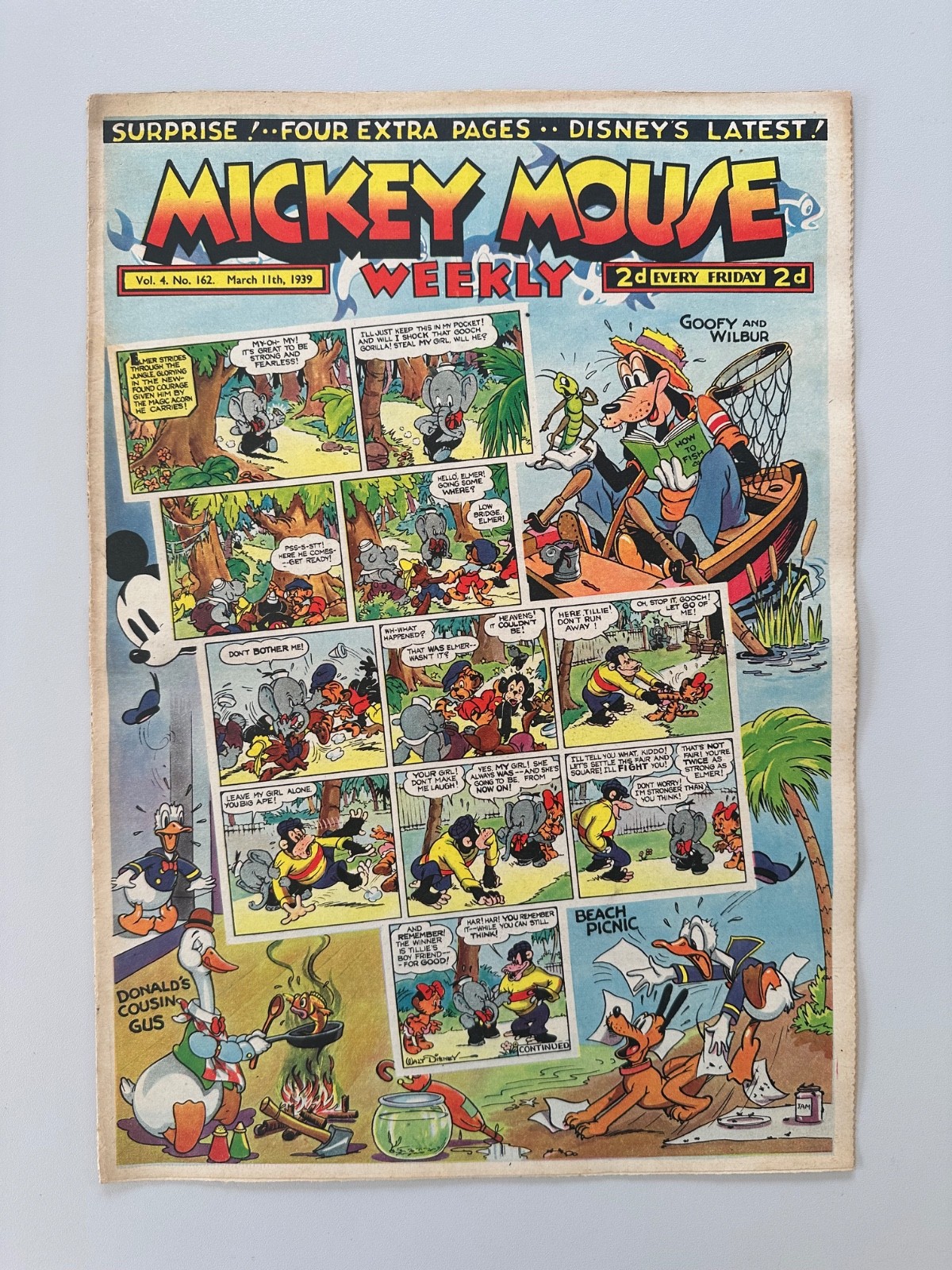 Mickey Mouse Weekly Comic #162 March 11th 1939 VG+ RARE