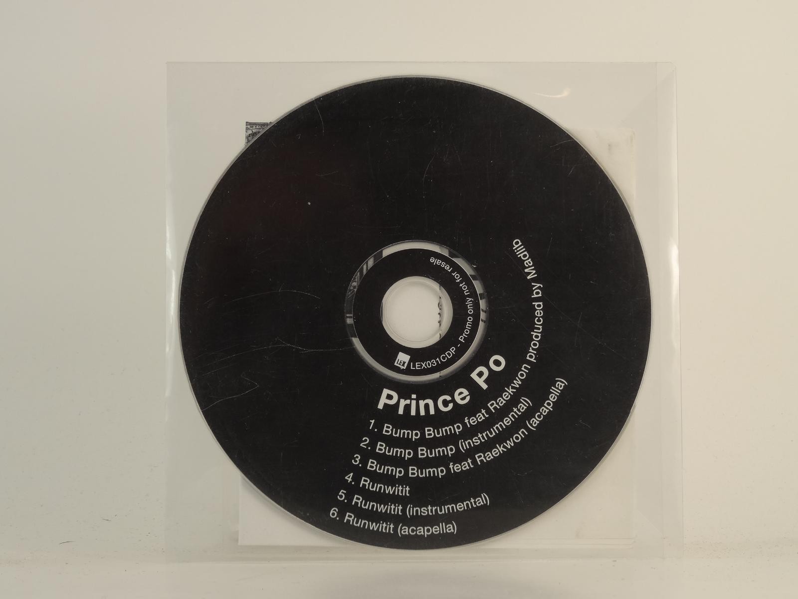 PRINCE PO BUMP BUMP (H1) 6 Track Promo CD Single plus Plastic Sleeve 