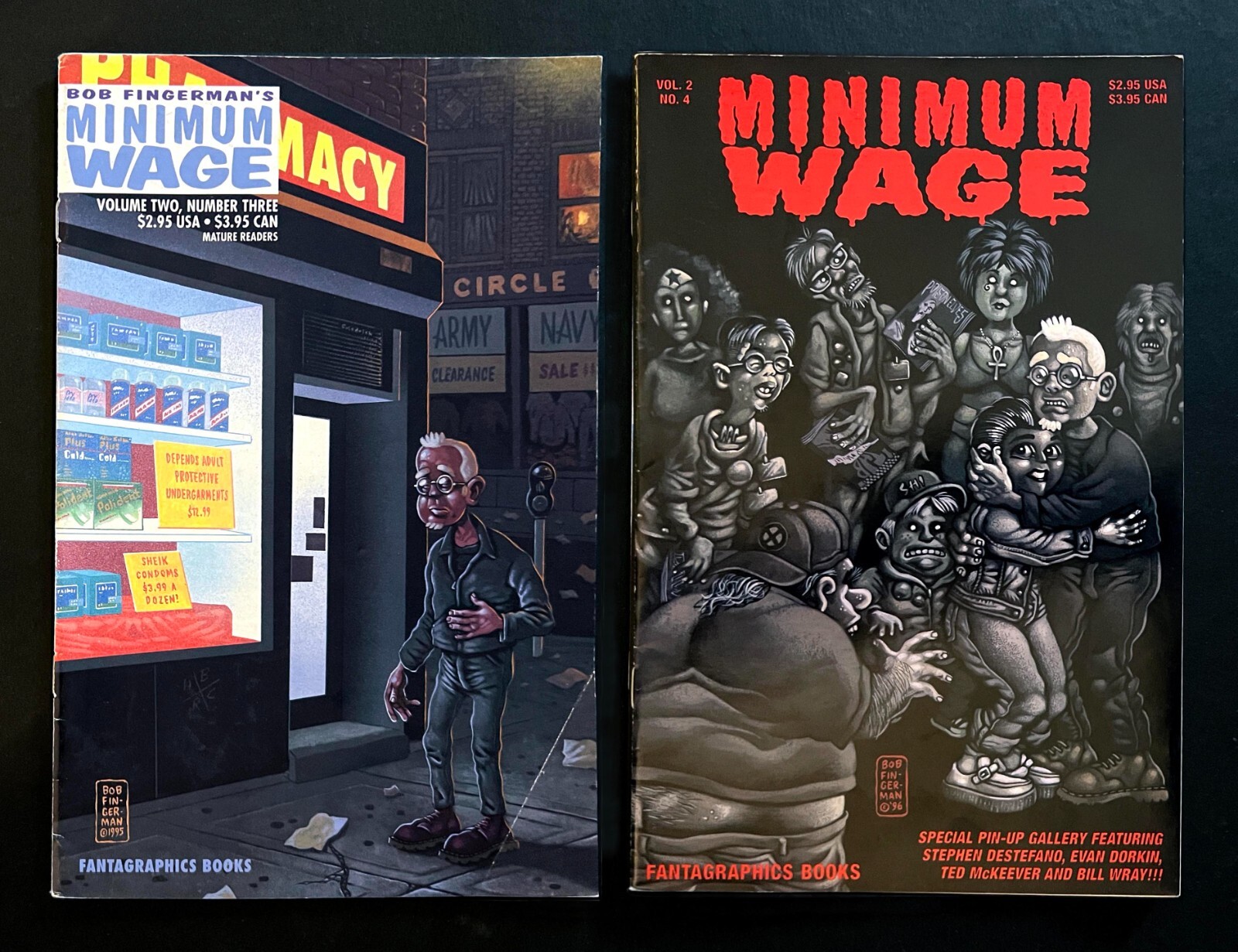 MINIMUM WAGE Vol. 2 #3, 4 Lot BOB FINGERMAN Fantagraphics Books 1996
