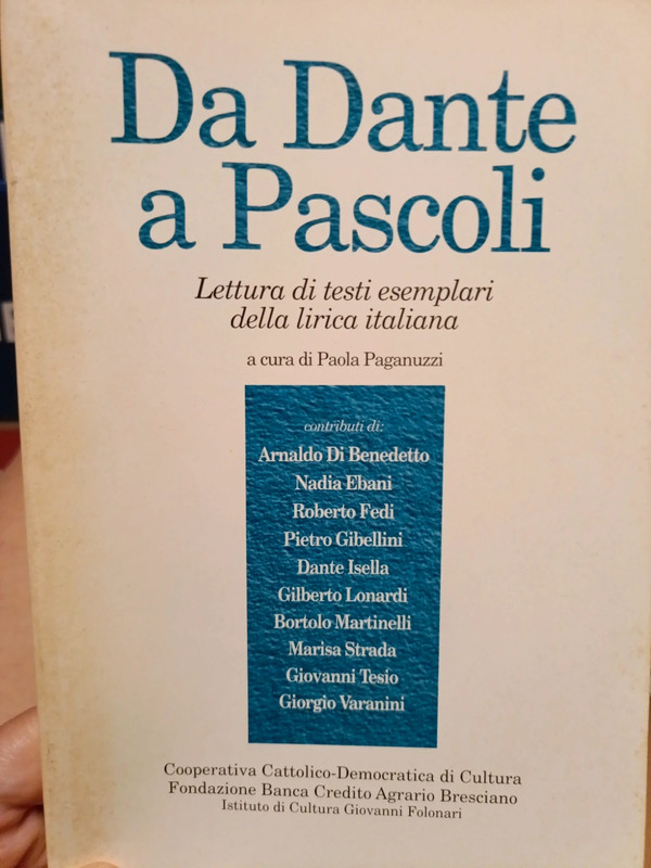 Libro "Da Dante a Pascoli" - P. Paganuzzi (Edizione Brescia)