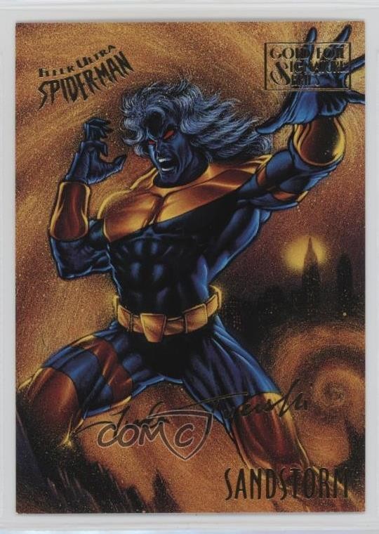 Fleer Ultra Marvel Spider-Man 1995 Gold Foil Signature Series Sandstorm #47 4g8