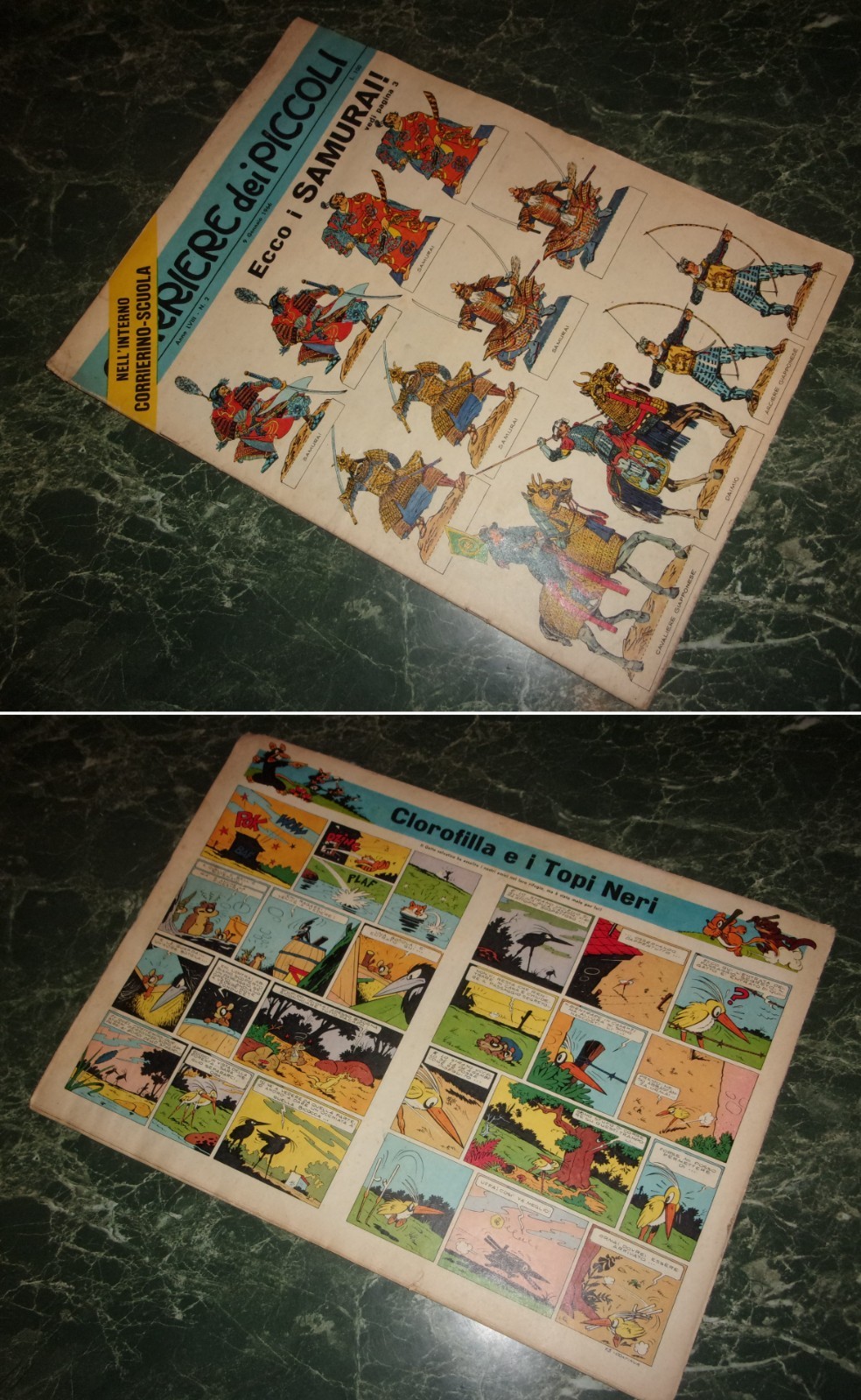 CORRIERE DEI PICCOLI anno 1966 (molti disponibili) n. 2 con figurine Samurai
