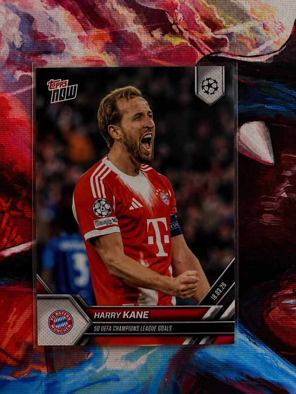 Topps Now Harry Kane 50 UEFA Champions League Goals Bayern Munich