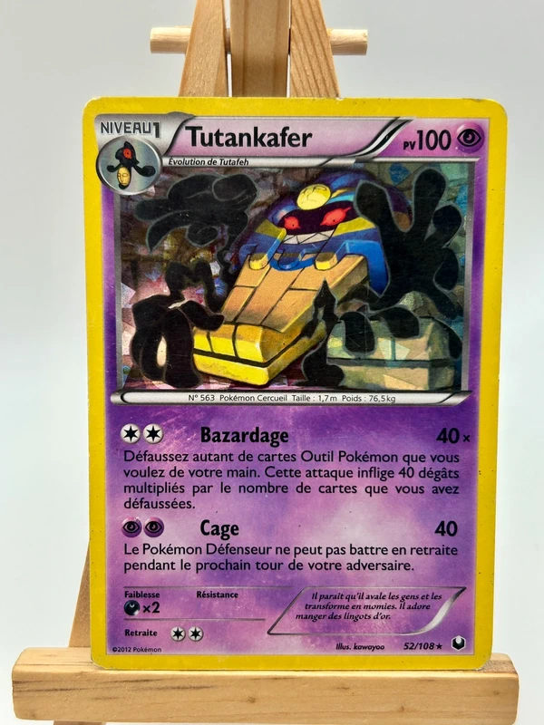 Pokémon Tutankafer Holo 52/108 Noir et Blanc Explorateurs Obscurs FR - Bon état