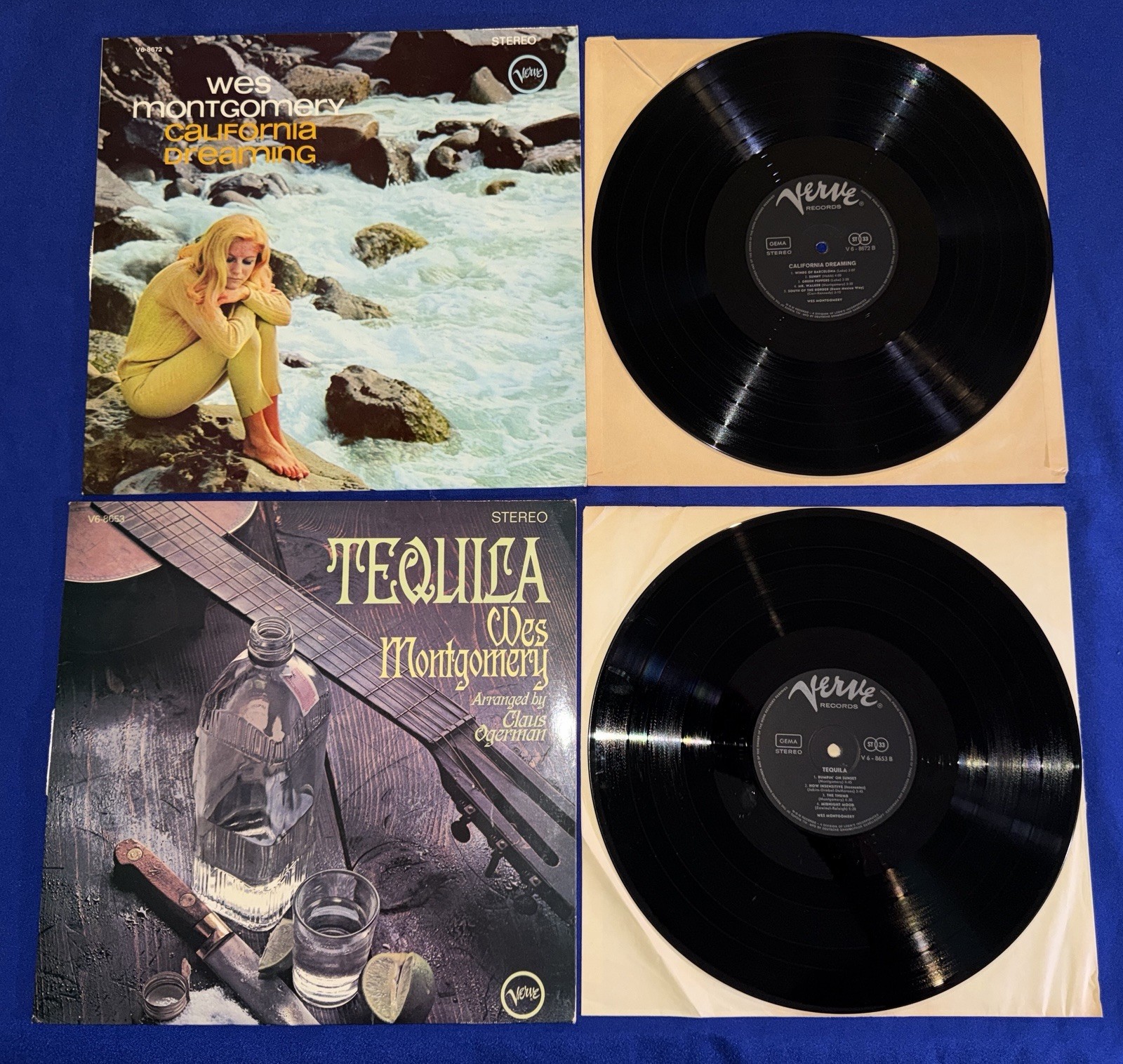(2) Wes Montgomery UK IMPORT LP RECORD VINYL Verve Tequila/California Dreaming